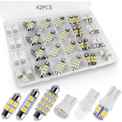 🚗💡42-częściowy zestaw ultrajasnego oświetlenia LED do wnętrza samochodu – ulepsz swoje auto w systemie „Plug & Play”