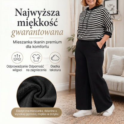 💥 GORĄCA WYPRZEDAŻ💥 Zestaw Damski: Koszulka w Paski i Spodnie w Jednolitym Kolorze