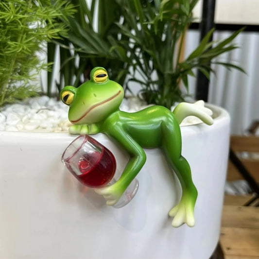 🔥 Gorąca Wyprzedaż 🐸🍷 Wiszący Ozdobny Doniczkowy Żaba