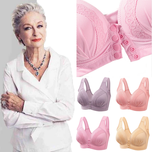 🌸Bawełniany biustonosz zapinany z przodu – oddychający i przyjazny dla skóry【1 + 1 GRATIS】