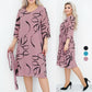 🌸 Elegancka luźna sukienka midi z marszczonymi rękawami