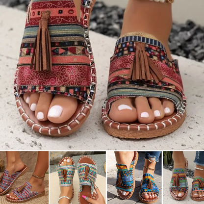 ✨ Kobiece Sandały Slide w Stylu Boho 🥰