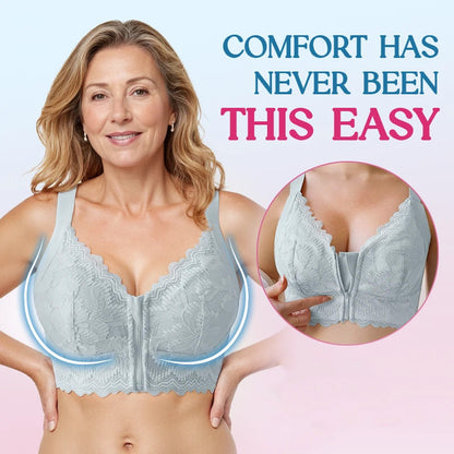 💖 Wygodny biustonosz damski z zapięciem z przodu i koronką