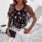 🌟 Damska Bluzka z Mesh Patchwork w Druk 👚