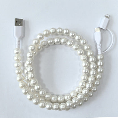 🔥WYSYPAJĄCA WYPRZEDAŻ🔥 2-W-1 Kabel Ładowania USB do Type-C i Lightning z Koralikami