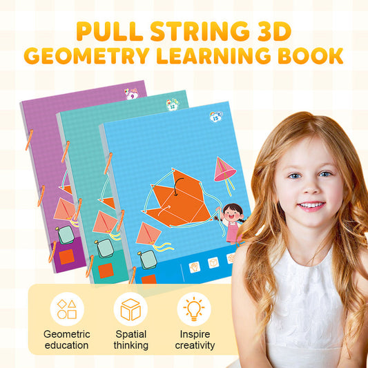 👶✨Książka do nauki geometrii 3D z sznurkiem do podciągania