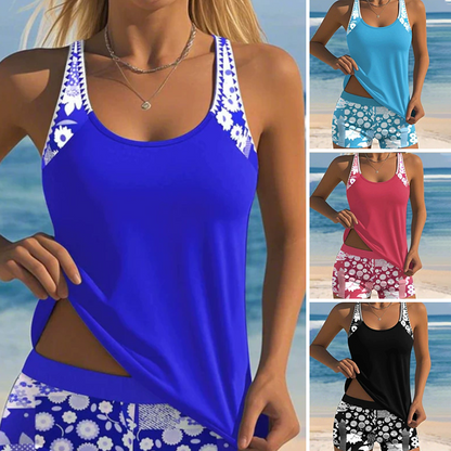 🌊👙Seksowny 2-częściowy strój kąpielowy z nadrukiem i szortami