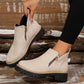 ✨ Kobiety Round-Toe buty kostkowe z zamkiem błyskowym bocznym👢