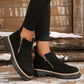 ✨ Kobiety Round-Toe buty kostkowe z zamkiem błyskowym bocznym👢