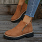 ✨ Kobiety Round-Toe buty kostkowe z zamkiem błyskowym bocznym👢