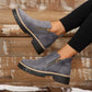 ✨ Kobiety Round-Toe buty kostkowe z zamkiem błyskowym bocznym👢