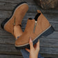 ✨ Kobiety Round-Toe buty kostkowe z zamkiem błyskowym bocznym👢