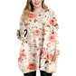 Romantyczna bluzka z okrągłym dekoltem, długimi rękawami i kieszeniami, w różowy kwiatowy wzór
