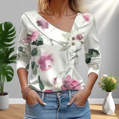 🌹 Damska miękka, casualowa bluzka w kwiatowy nadruk