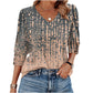 👚Elegancka koszula z długim rękawem w jednolitym kolorze z nadrukiem