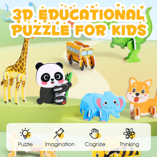 🦖 Puzzle edukacyjne 3D dla dzieci