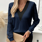 💕Elegancka bluzka z koronkowymi rękawami i dekoltem w szpic