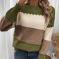 👚Damska bluza z długim rękawem w kolorze blokowym