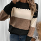 👚Damska bluza z długim rękawem w kolorze blokowym