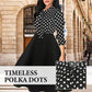 👚Elegancka sukienka midi w kropki dla kobiet