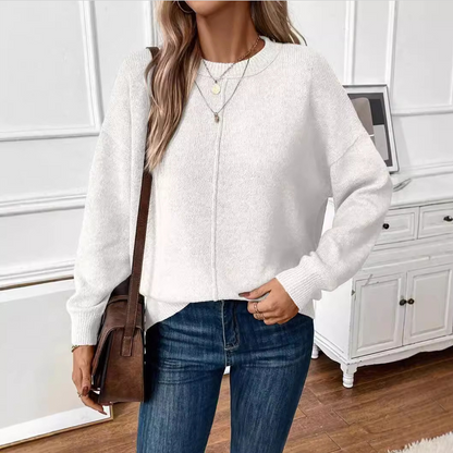 👚Damski sweter z miękkim dekoltem i opadającymi ramionami