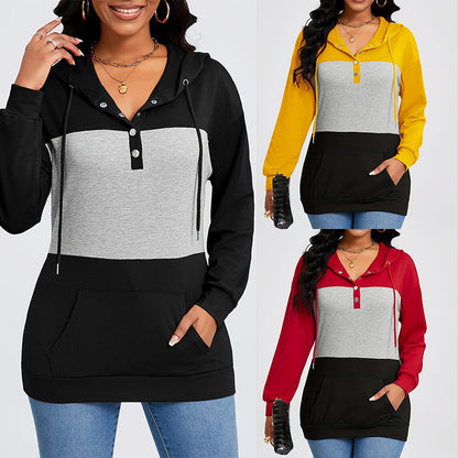 👚Stylowa bluza damska z długim rękawem i kieszenią