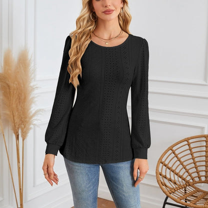 👚Damska tunika z długim rękawem i wycięciami