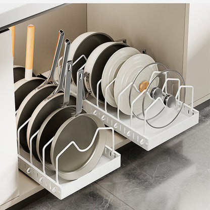 🔥【Stal węglowa】Wysuwany organizer na naczynia kuchenne do szafki