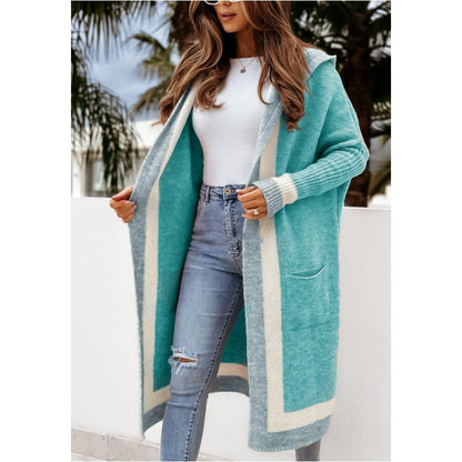 👚Długi sweter damski z kapturem