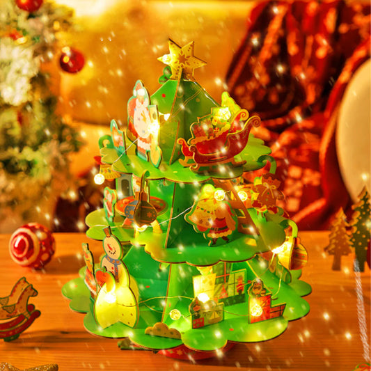 🎄Świąteczna obrotowa muzyka 3D Puzzle i ręcznie robiony wieniec