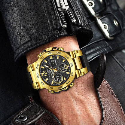 🕕Męski zegarek wielofunkcyjny z podwójnym wyświetlaczem