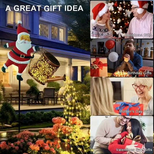 Wczaruj świąteczną atmosferę! 🎅 Lampa solarna Święty Mikołaj – magiczne światło wypełnia ogród świątecznym blaskiem. ✨