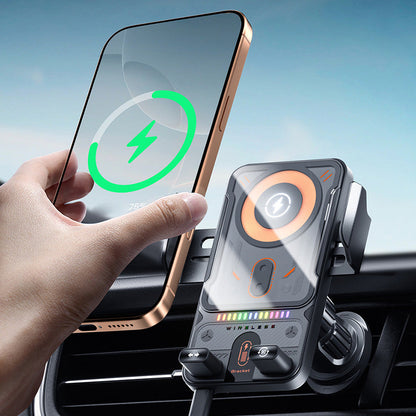 📱Inteligentny uchwyt samochodowy 2 w 1 z funkcją automatycznego obracania i ładowania bezprzewodowego🔋