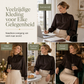 Elegante satijnen blouse in Franse stijl met staand boord en lange luchter mouwen voor herfst- en winterlagen