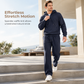 🔥Gratis verzending✈️Casual tweedelige trainingsset voor heren van wafelstructuur: hoodie met halve rits en broek met rechte pijpen