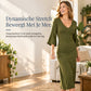 Elegante sexy damesjurk met V-hals, driekwart mouwen en een figuurspelende pasvorm voor herfst en winter