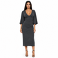 Elegante sexy damesjurk met V-hals, driekwart mouwen en een figuurspelende pasvorm voor herfst en winter