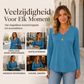 Casual dames-T-shirt met V-hals en lange mouwen