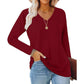 Casual dames-T-shirt met V-hals en lange mouwen