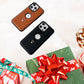 🎄[Kreatywne prezenty]Luksusowe etui na iPhone'a z niewidoczną podstawką ze sztucznej skóry